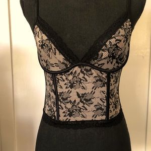 Seven ‘til Midnight Lace Bustier/Bra Black and Cream